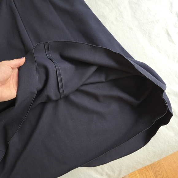 Armani Collezioni Milano Jersey Faux Wrap Navy Midi Dress Minimalist - Picture 13 of 16